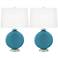 Color Plus Carrie 26 1/2" Great Falls Blue Table Lamps Set of 2