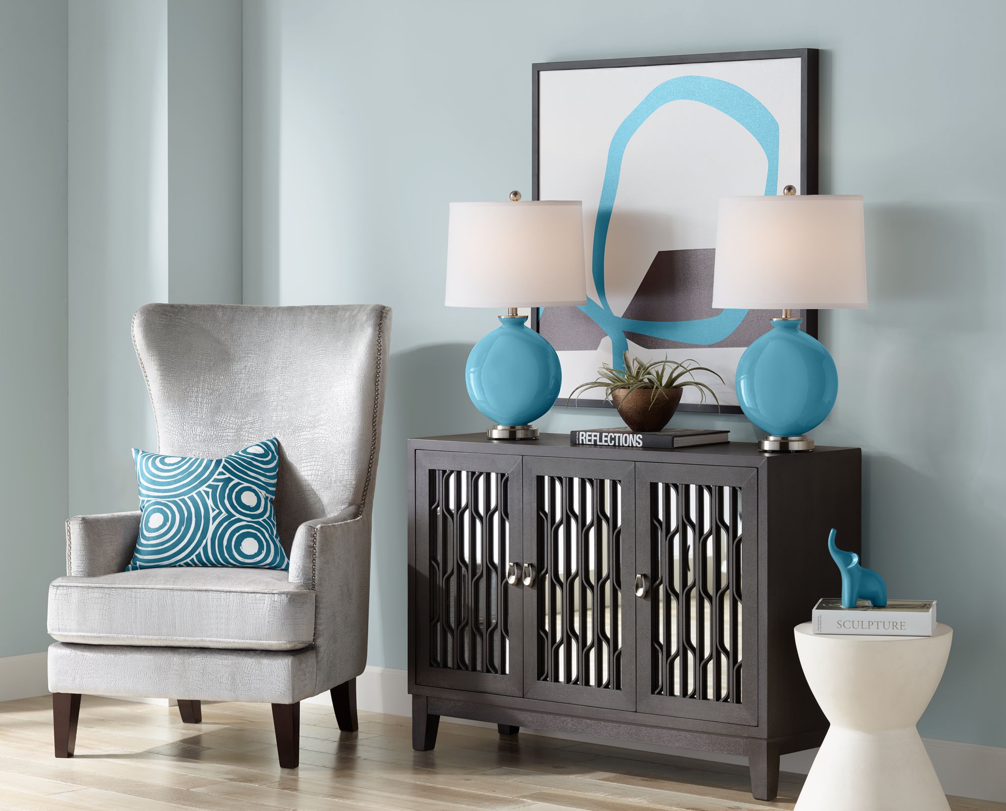 Image 5 Color Plus Carrie 26 1/2" Great Falls Blue Table Lamps Set of 2 more views