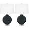 Color Plus Carrie 26 1/2" High Black of Night Table Lamps Set of 2