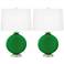 Color Plus Carrie 26 1/2" High Envy Green Table Lamps Set of 2