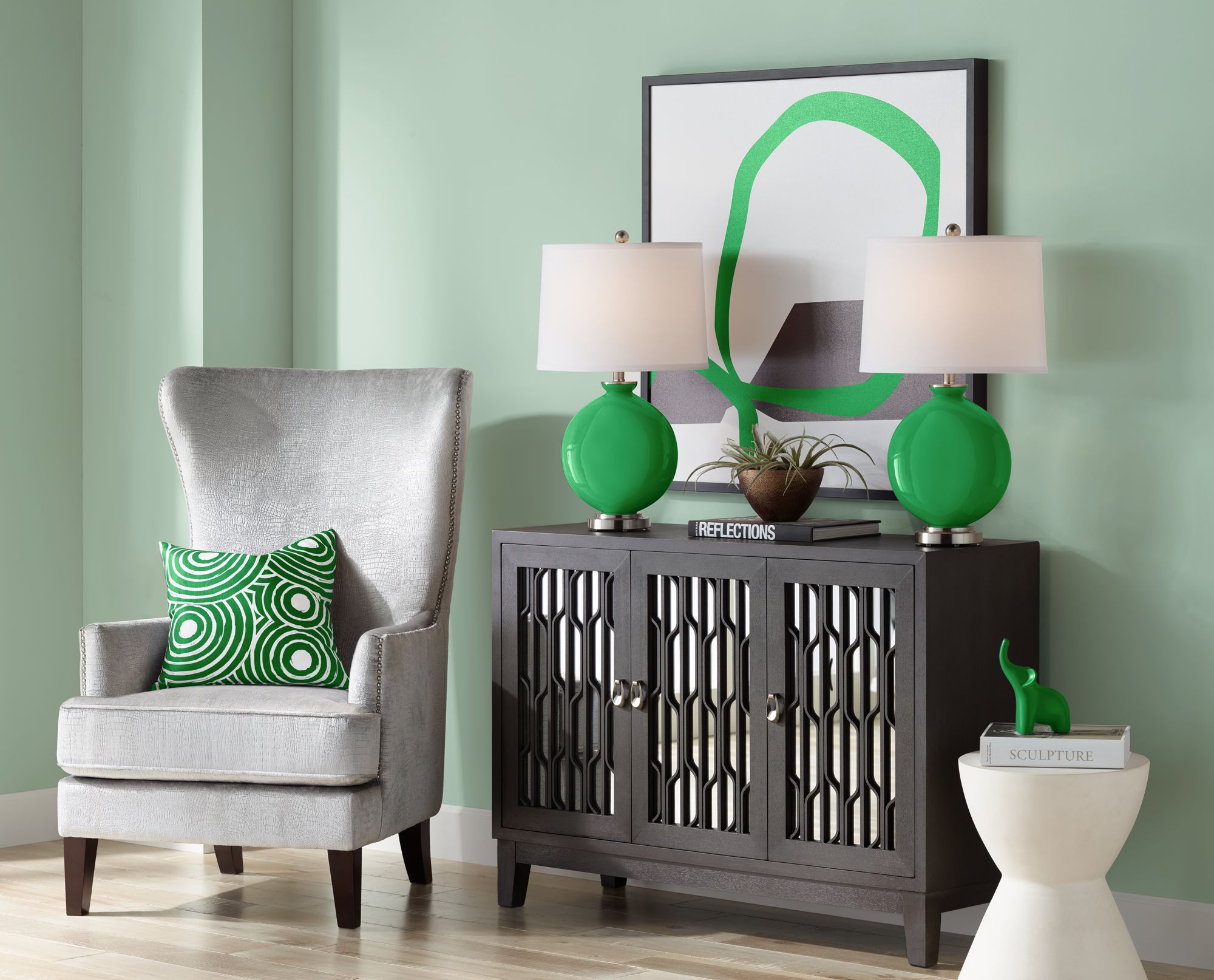 Image 5 Color Plus Carrie 26 1/2" High Envy Green Table Lamps Set of 2 more views