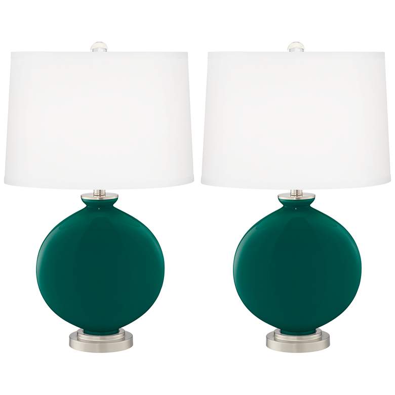 Image 2 Color Plus Carrie 26 1/2" High Peacock Blue Table Lamps Set of 2