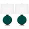 Color Plus Carrie 26 1/2" High Peacock Blue Table Lamps Set of 2