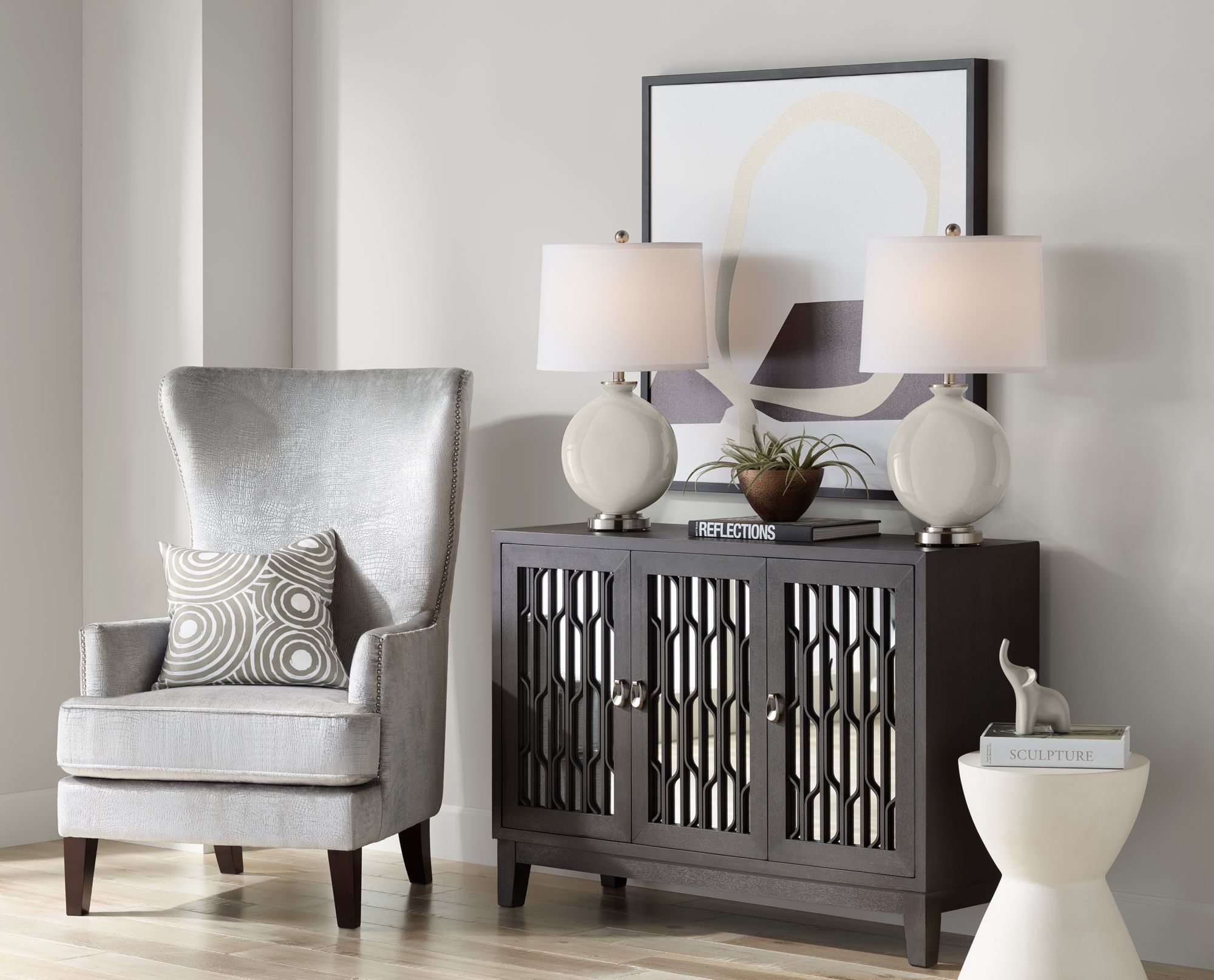 Image 5 Color Plus Carrie 26 1/2" High Requisite Gray Table Lamps Set of 2 more views