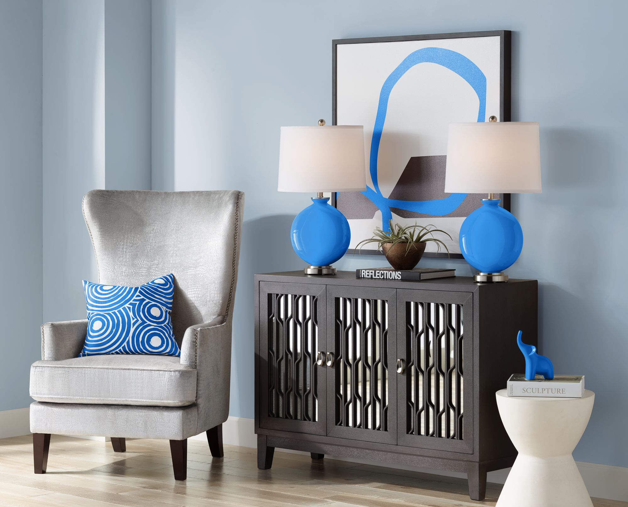 Image 5 Color Plus Carrie 26 1/2" High Royal Blue Table Lamps Set of 2 more views