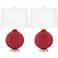 Color Plus Carrie 26 1/2" High Samba Red Table Lamps Set of 2