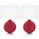 Color Plus Carrie 26 1/2" High Samba Red Table Lamps Set of 2