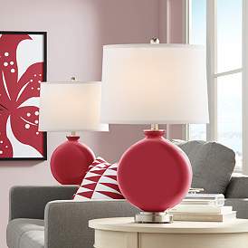 Image1 of Color Plus Carrie 26 1/2" High Samba Red Table Lamps Set of 2