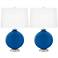 Color Plus Carrie 26 1/2" Hyper Blue Table Lamps Set of 2