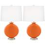 Color Plus Carrie 26 1/2" Invigorate Orange Table Lamps Set of 2