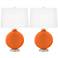 Color Plus Carrie 26 1/2" Invigorate Orange Table Lamps Set of 2