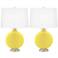 Color Plus Carrie 26 1/2" Lemon Twist Yellow Table Lamp Set of 2