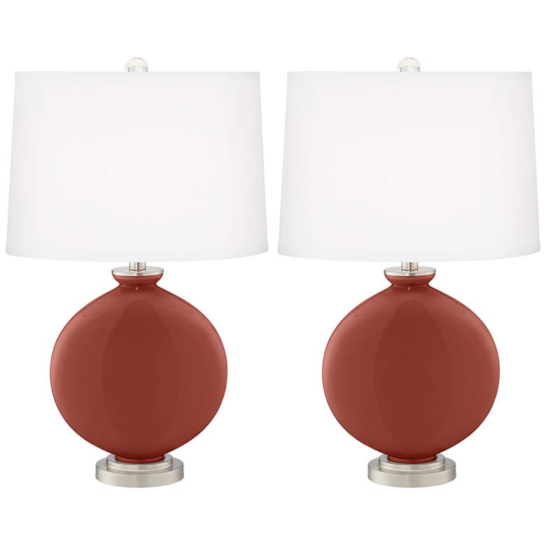 Image 2 Color Plus Carrie 26 1/2" Madeira Red Table Lamps Set of 2