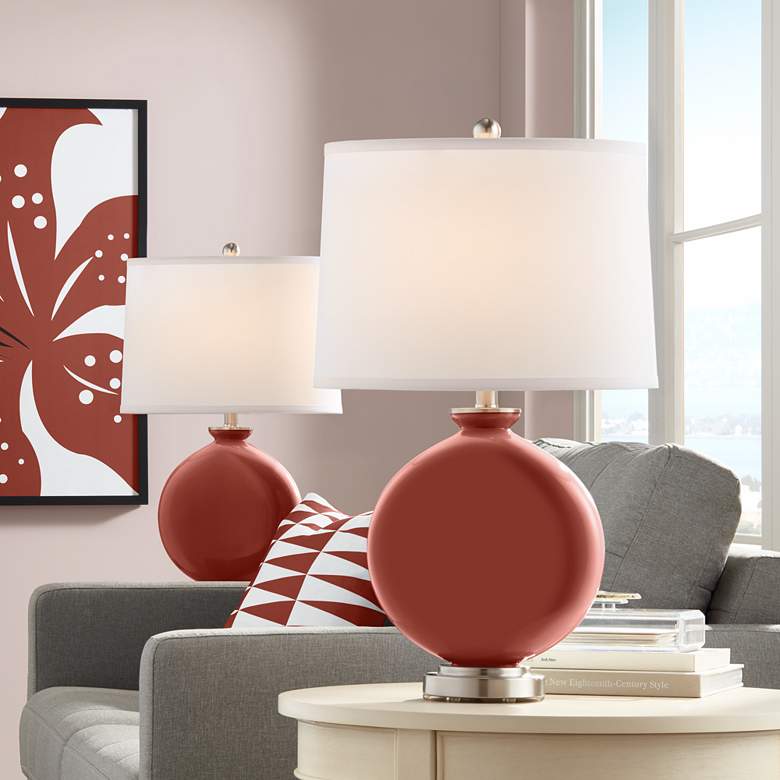 Image 1 Color Plus Carrie 26 1/2" Madeira Red Table Lamps Set of 2