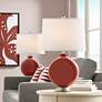 1_Color Plus Carrie 26 1/2" Madeira Red Table Lamps Set of 2