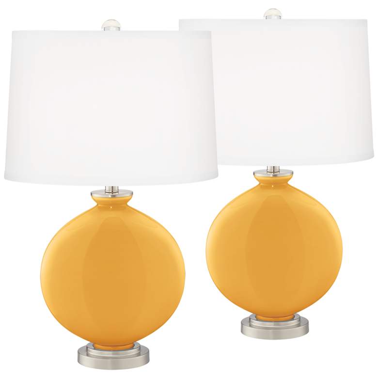 Image 2 Color Plus Carrie 26 1/2" Marigold Lamps Set of 2 with USB Dimmers