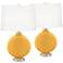 Color Plus Carrie 26 1/2" Marigold Lamps Set of 2 with USB Dimmers