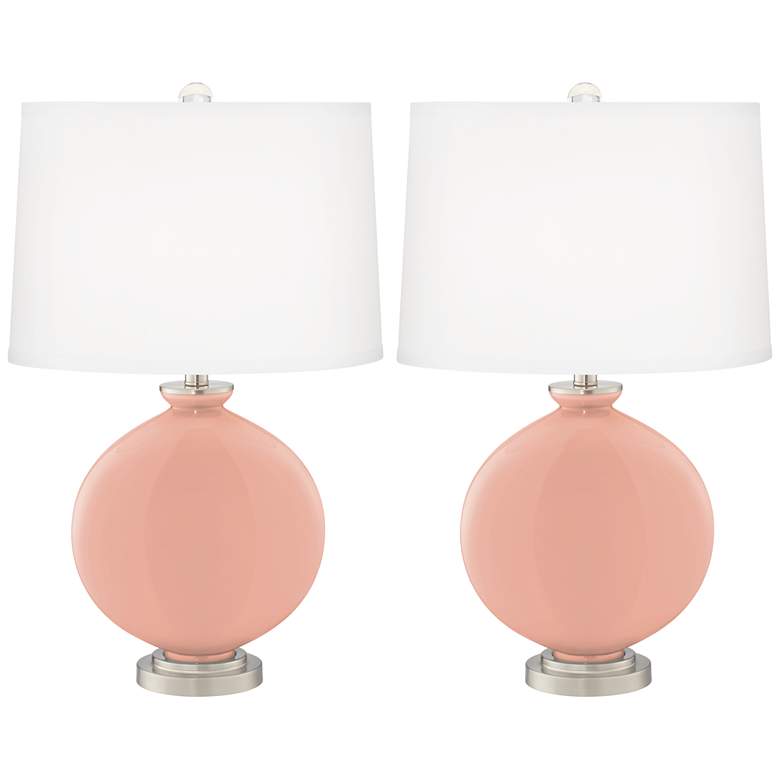 Image 2 Color Plus Carrie 26 1/2" Mellow Coral Table Lamps Set of 2