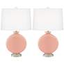Color Plus Carrie 26 1/2" Mellow Coral Table Lamps Set of 2