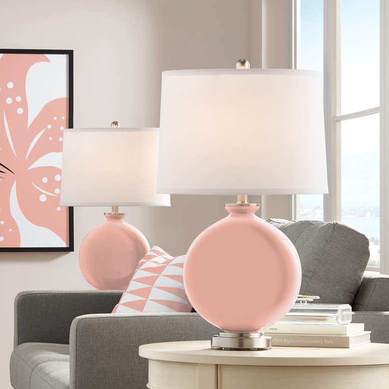 Image 1 Color Plus Carrie 26 1/2" Mellow Coral Table Lamps Set of 2