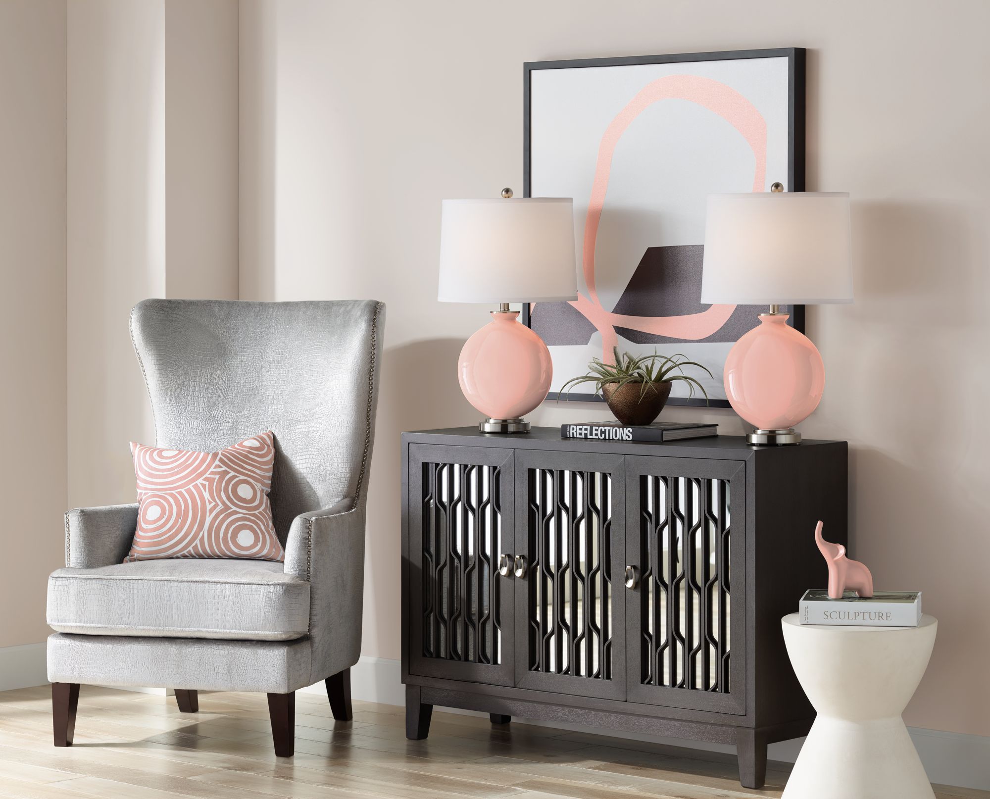 Image 5 Color Plus Carrie 26 1/2" Mellow Coral Table Lamps Set of 2 more views