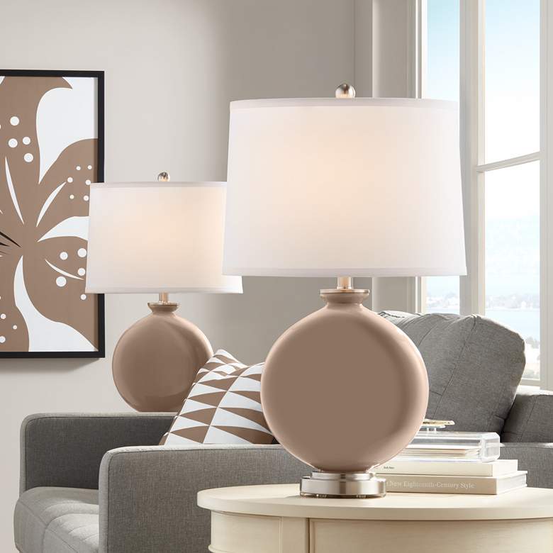 Image 1 Color Plus Carrie 26 1/2" Mocha Brown Table Lamps Set of 2