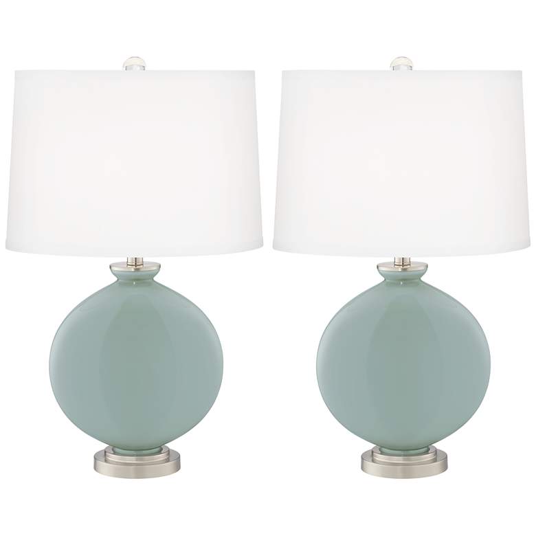 Image 2 Color Plus Carrie 26 1/2" Modern Aqua-Sphere Blue Table Lamps Set of 2
