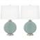 Color Plus Carrie 26 1/2" Modern Aqua-Sphere Blue Table Lamps Set of 2