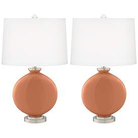 Image2 of Color Plus Carrie 26 1/2" Modern Baked Clay Brown Table Lamps Set of 2