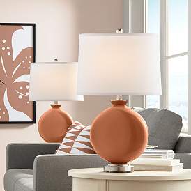 Image1 of Color Plus Carrie 26 1/2" Modern Baked Clay Brown Table Lamps Set of 2
