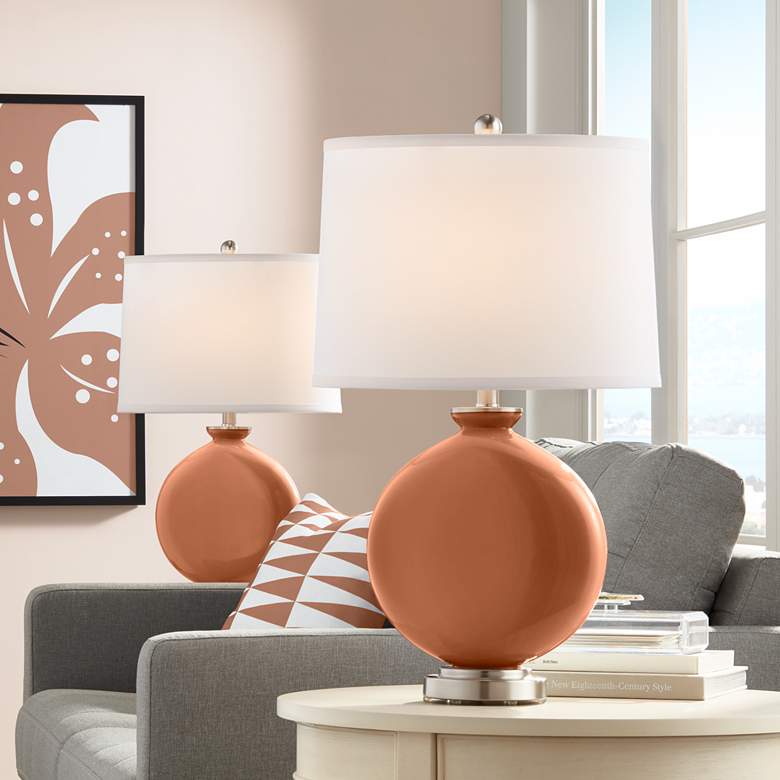 Image 1 Color Plus Carrie 26 1/2" Modern Baked Clay Brown Table Lamps Set of 2