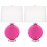Color Plus Carrie 26 1/2" Modern Fuchsia Pink Table Lamps Set of 2