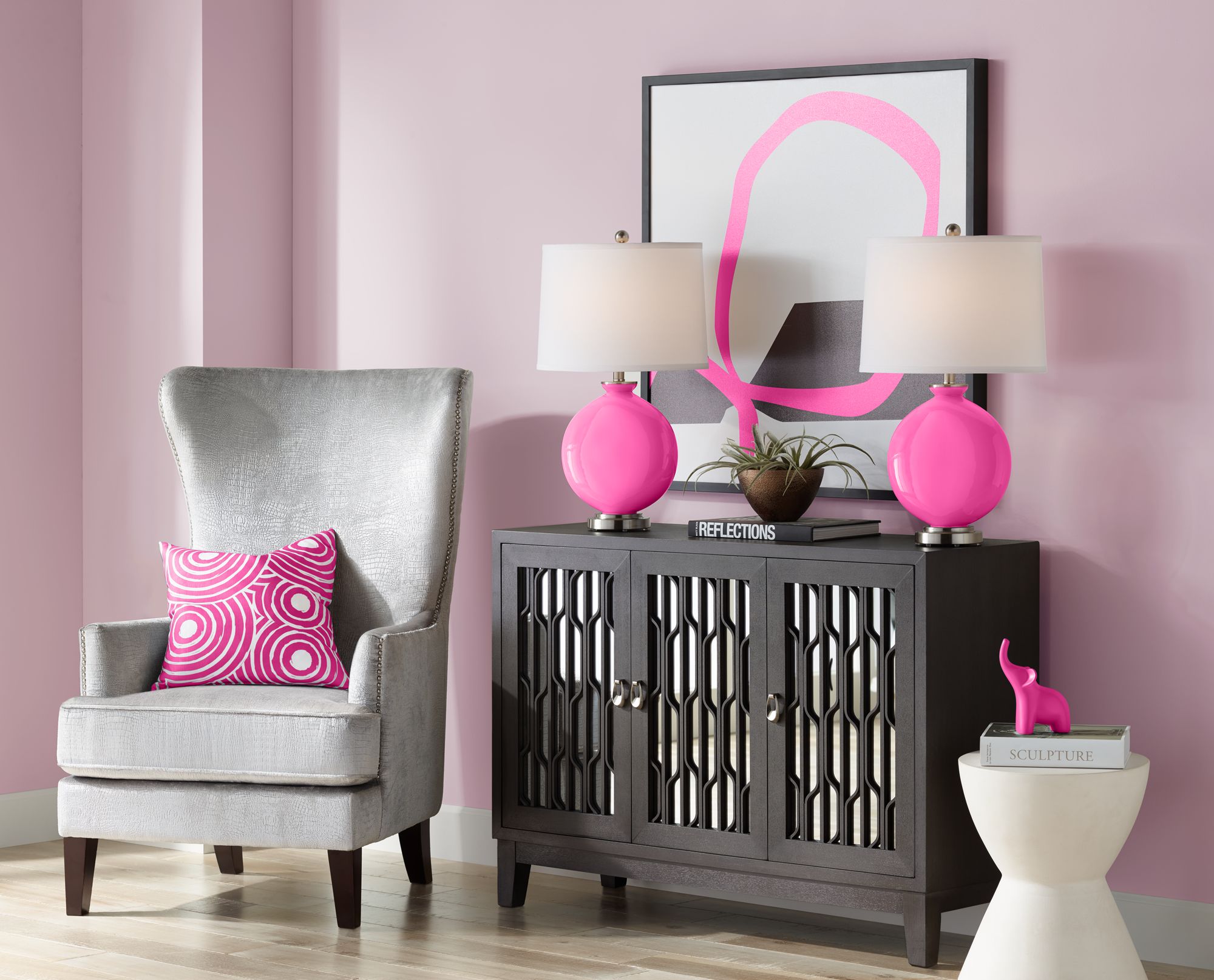Image 5 Color Plus Carrie 26 1/2" Modern Fuchsia Pink Table Lamps Set of 2 more views