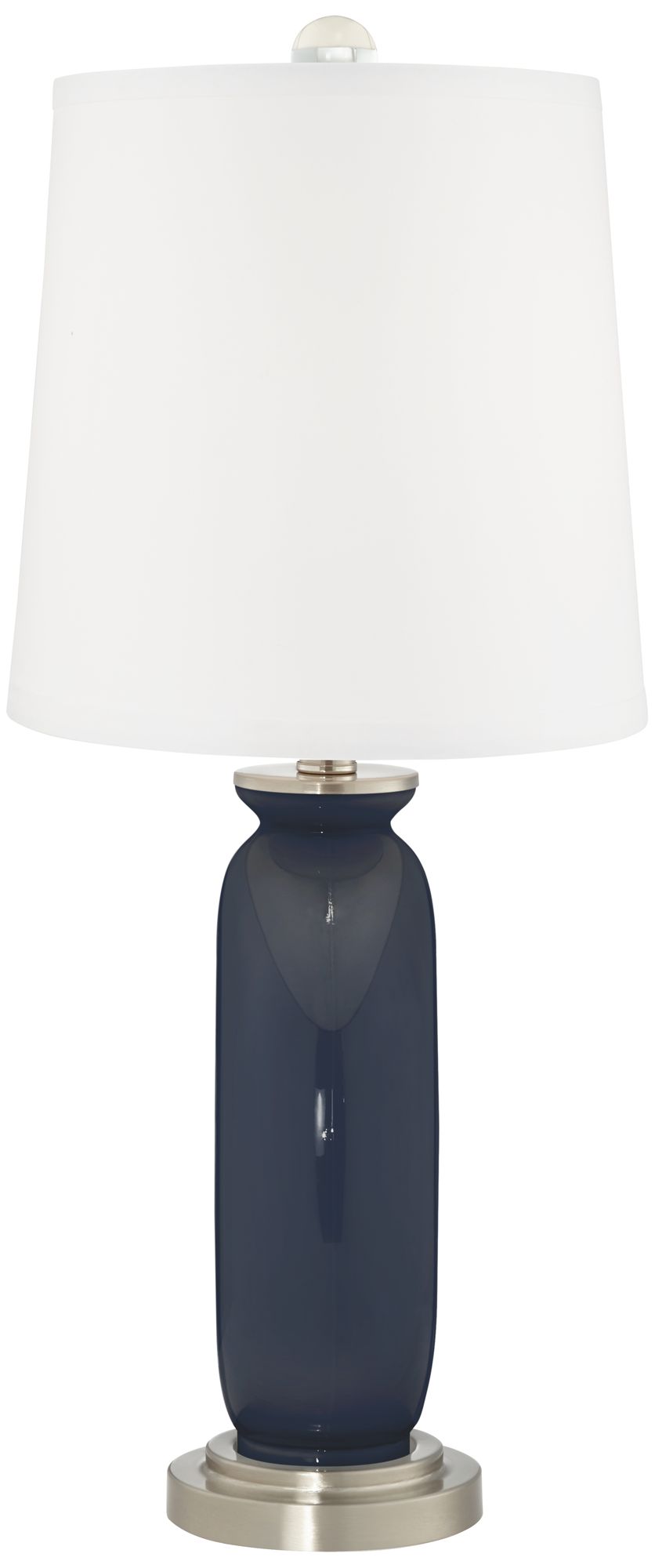 Image 4 Color Plus Carrie 26 1/2" Modern Glass Naval Blue Table Lamps Set of 2 more views