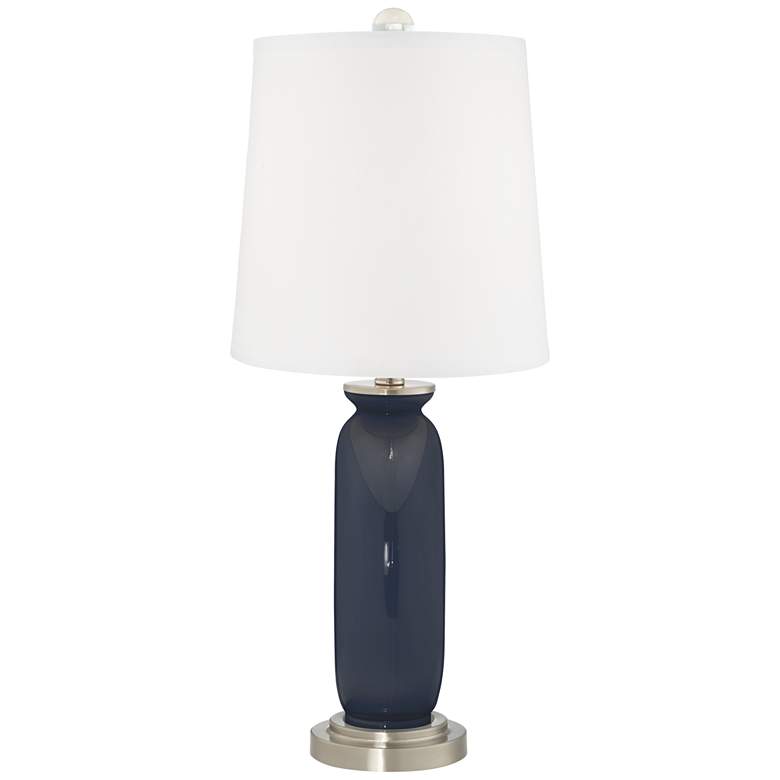 Image 4 Color Plus Carrie 26 1/2" Modern Glass Naval Blue Table Lamps Set of 2 more views