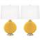 Color Plus Carrie 26 1/2" Modern Goldenrod Yellow Table Lamps Set of 2