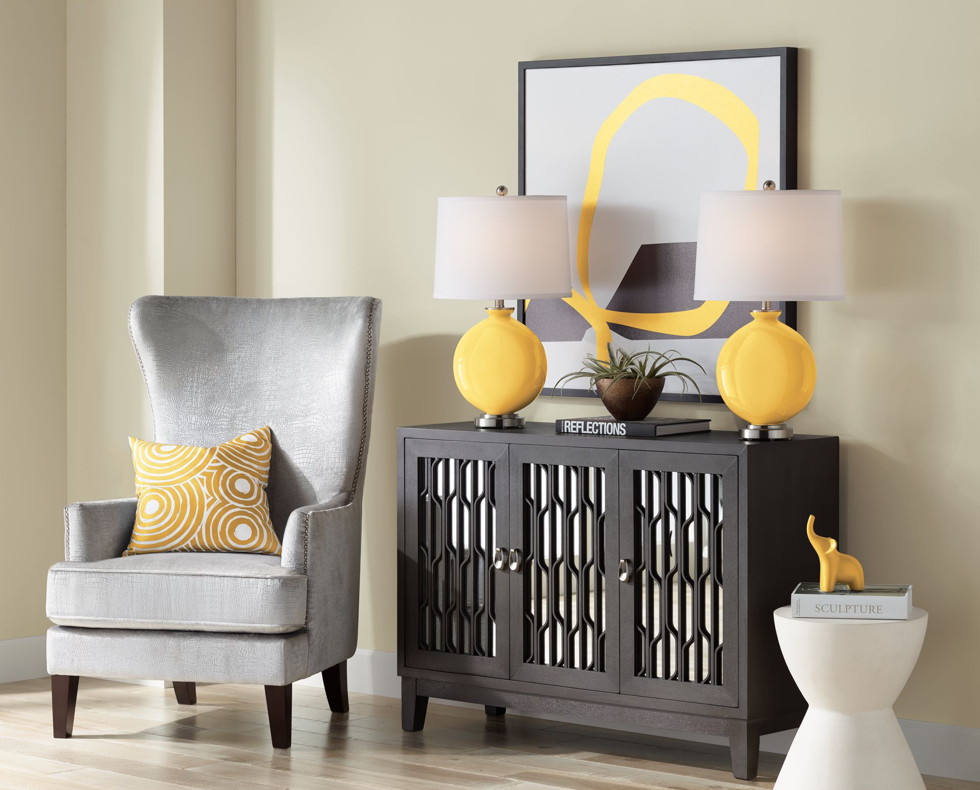 Image 5 Color Plus Carrie 26 1/2" Modern Goldenrod Yellow Table Lamps Set of 2 more views