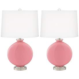 Image2 of Color Plus Carrie 26 1/2" Modern Haute Pink Table Lamps Set of 2