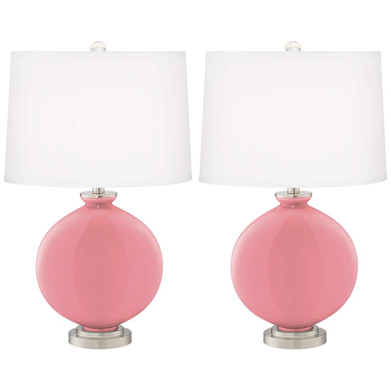 Image 2 Color Plus Carrie 26 1/2" Modern Haute Pink Table Lamps Set of 2