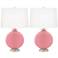 Color Plus Carrie 26 1/2" Modern Haute Pink Table Lamps Set of 2