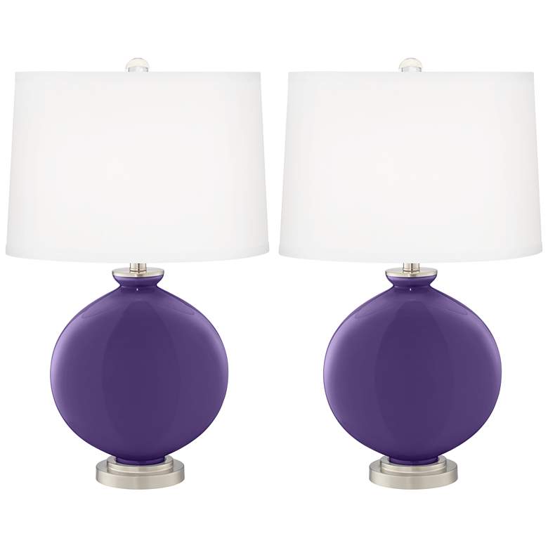 Image 2 Color Plus Carrie 26 1/2 inch Modern Izmir Purple Table Lamps Set of 2