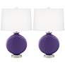 Color Plus Carrie 26 1/2" Modern Izmir Purple Table Lamps Set of 2