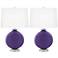 Color Plus Carrie 26 1/2" Modern Izmir Purple Table Lamps Set of 2
