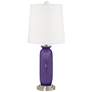 Color Plus Carrie 26 1/2" Modern Izmir Purple Table Lamps Set of 2