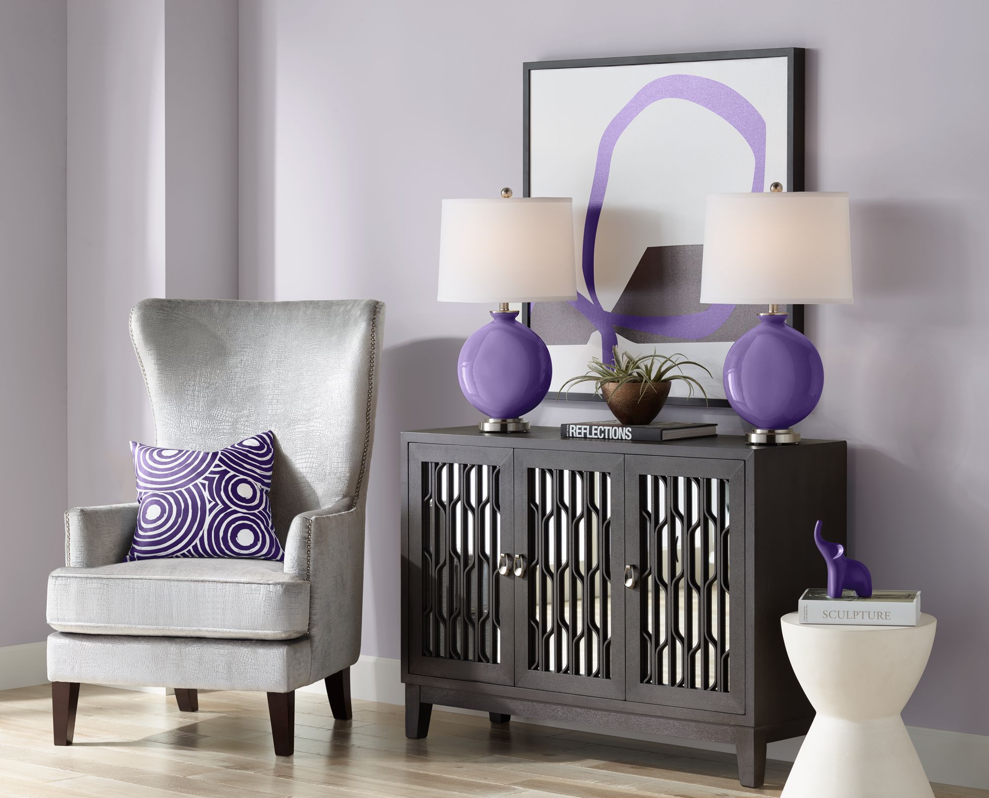 Image 5 Color Plus Carrie 26 1/2" Modern Izmir Purple Table Lamps Set of 2 more views