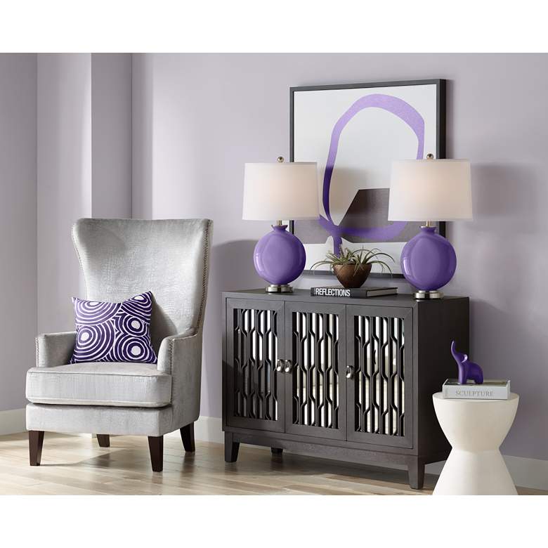 Image 5 Color Plus Carrie 26 1/2" Modern Izmir Purple Table Lamps Set of 2 more views