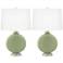 Color Plus Carrie 26 1/2" Modern Majolica Green Table Lamps Set of 2
