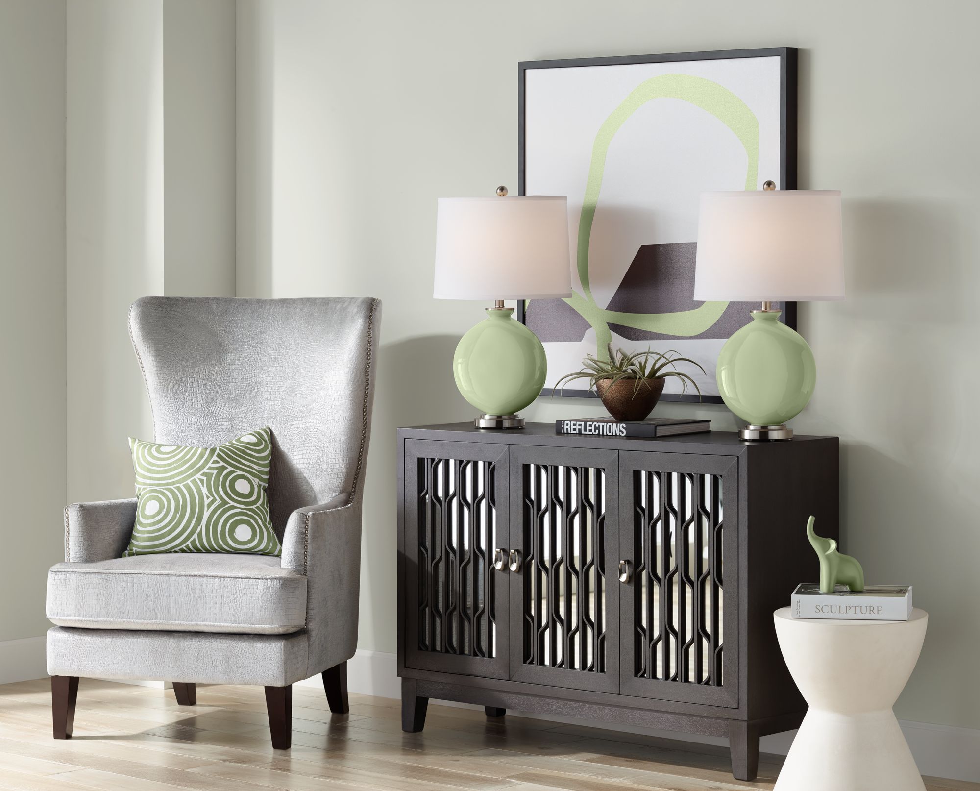 Image 5 Color Plus Carrie 26 1/2" Modern Majolica Green Table Lamps Set of 2 more views