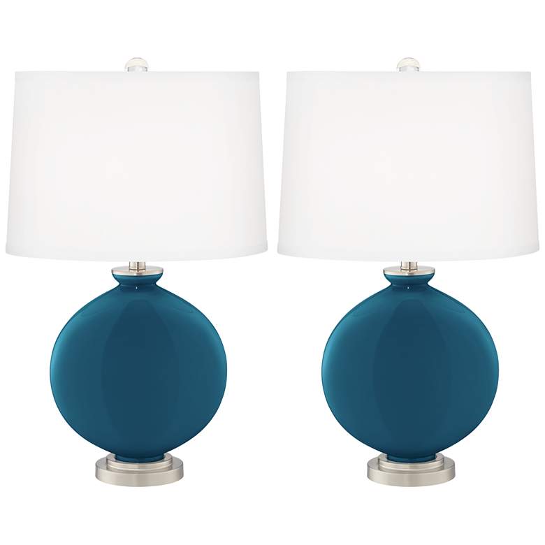 Image 2 Color Plus Carrie 26 1/2" Modern Oceanside Blue Table Lamps Set of 2
