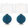 Color Plus Carrie 26 1/2" Modern Oceanside Blue Table Lamps Set of 2